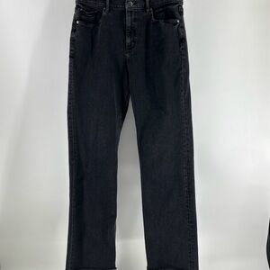 The Loft Jeans Women’s 12/31 Charcoal Gray Straight Leg High Rise Raw Hem